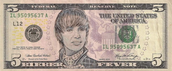 Justin Bieber - Bieber Fever dollar bill